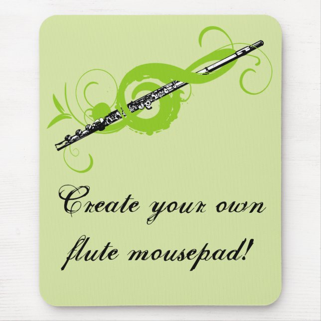 Personalized Treble Clef & Flute Mouse Pad (Front)