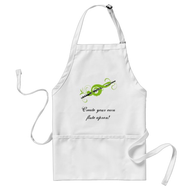 Personalized Treble Clef & Flute Standard Apron (Front)
