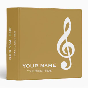 Personalized Treble Clef Musical Note Binder