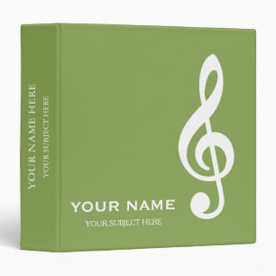 Personalized Treble Clef Musical Note Binder