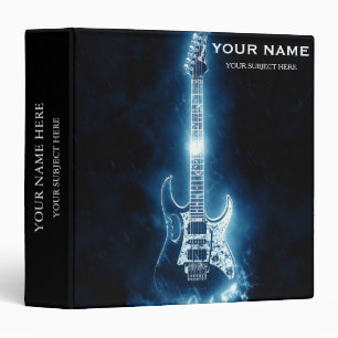 Personalized Treble Clef Musical Note on Black Binder