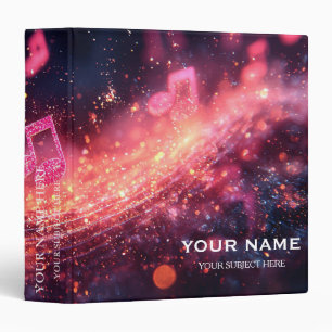 Personalized Treble Clef Musical Note on Black Binder