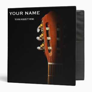 Personalized Treble Clef Musical Note on Black Binder