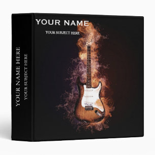 Personalized Treble Clef Musical Note on Black Binder