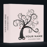 Personalized Treble Clef Musical Note Tree Binder<br><div class="desc">This is Beautiful Personalized Musical Treble Clef Note Binder for Musical Lovers. White musical note on black background,  personalized with your name and initials,  and with your special subject. You can easily change text color,  font,  size and position by clicking the customize button.</div>