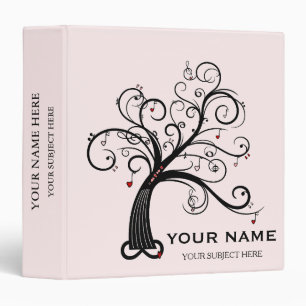 Personalized Treble Clef Musical Note Tree Binder