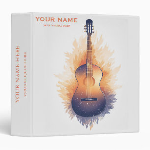 Personalized Treble Watercolor Guitar Music Binder