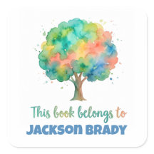 Personalized Tree Bookplate Sticker Book Label