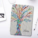 Personalized Tree iPad Air Cover<br><div class="desc">This iPad cover is decorated with a mosaic tree in the colours of the rainbow. Easily customizable with your name. Use the Customize Further option to change the text size, style or colour if you wish. Because we create our own artwork you won't find this exact image from other designers....</div>