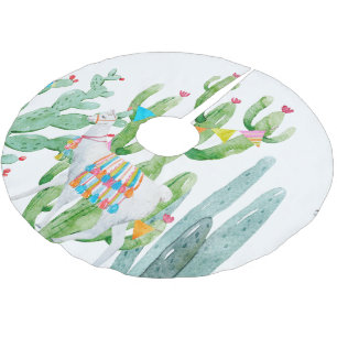 Personalized Tree Skirt Boho Llama Bohemian Cacti