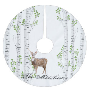 Personalized Tree Skirt Deer Doe Buck Woodland Hun