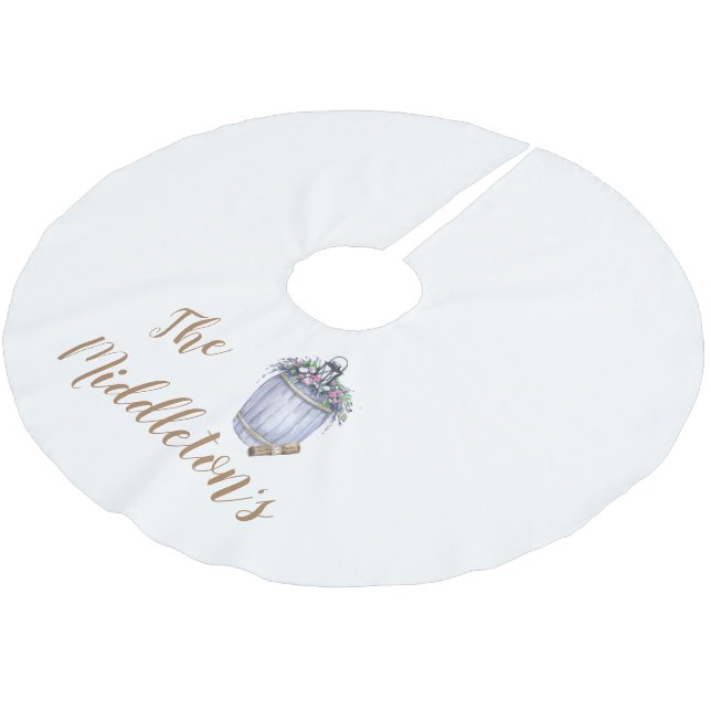 Personalized Tree Skirt Summer Country Wedding Rus (Angled)