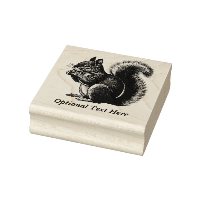 Personalized Tree Squirrel Rubber Stamp (Stamp)
