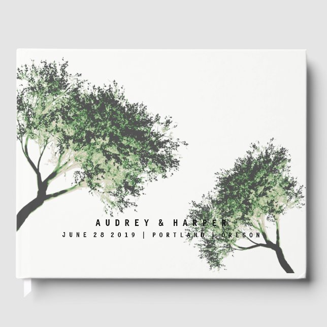 Personalized Trees Love Wedding Guest Book (Front)
