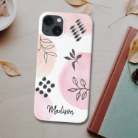 Personalized Trendy Abstract Shapes Pink