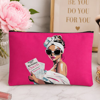 Personalized Trendy Birthday Queen Accessory Pouch