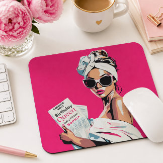 Personalized Trendy Birthday Queen Mouse Pad