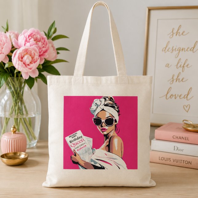Personalized Trendy Birthday Queen Tote Bag (Creator Uploaded)