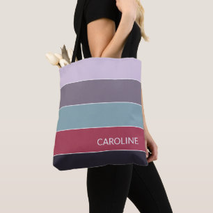 Personalized Trendy Colourful Stripe Art Tote Bag
