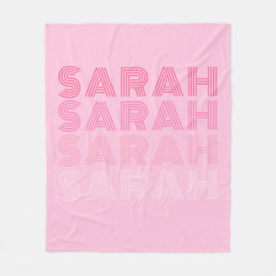 Personalized Trendy Pink Monogram Fleece Blanket