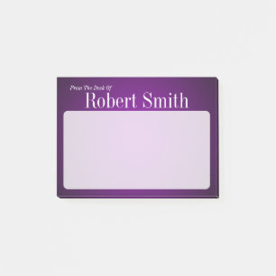 Personalized Trendy Purple and Black Grainy Post-it Notes