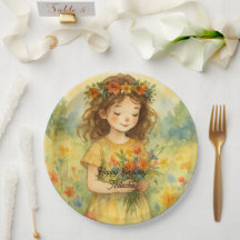 Personalized trendy retro rustic watercolor paint