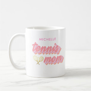 Personalized Trendy Tennis Mom Coffee Mug