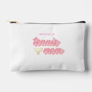 Personalized Trendy Tennis Mom Small Accessory Pouch