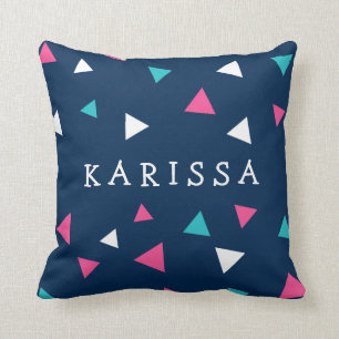 Personalized Triangle Confetti Throw Pillow