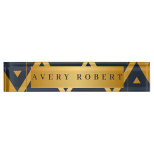 Personalized Triangle Geometric pattern Nameplate