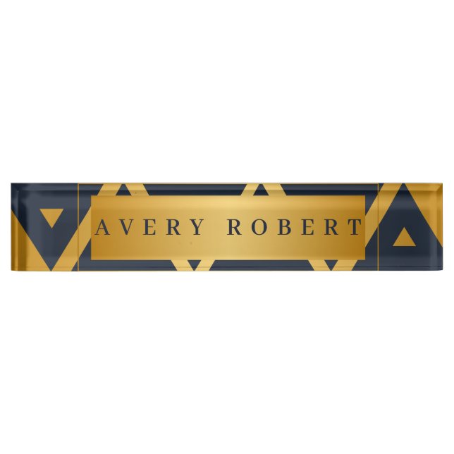 Personalized Triangle Geometric pattern Nameplate (Front)
