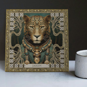 Personalized Tribal Jaguar Spirit Altarpiece Tile