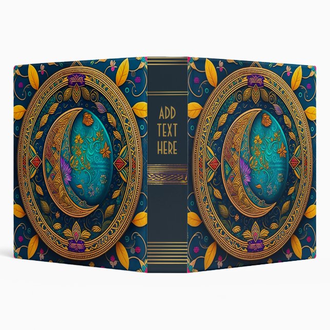 Personalized Tribal Moon Design 3-Ring Binder (Background)