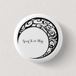 Personalized Tribal Moon Symbol 1 Inch Round Button