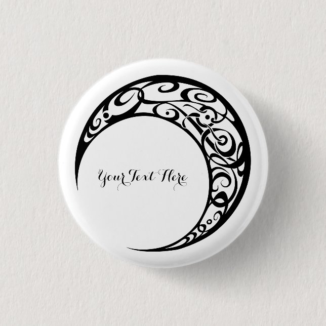 Personalized Tribal Moon Symbol 1 Inch Round Button (Front)
