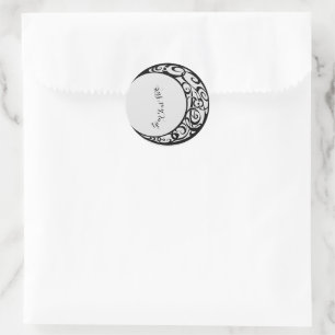 Personalized Tribal Moon Symbol Classic Round Sticker