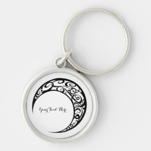 Personalized Tribal Moon Symbol Keychain