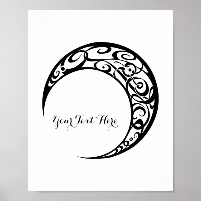 Personalized Tribal Moon Symbol Poster (Front)