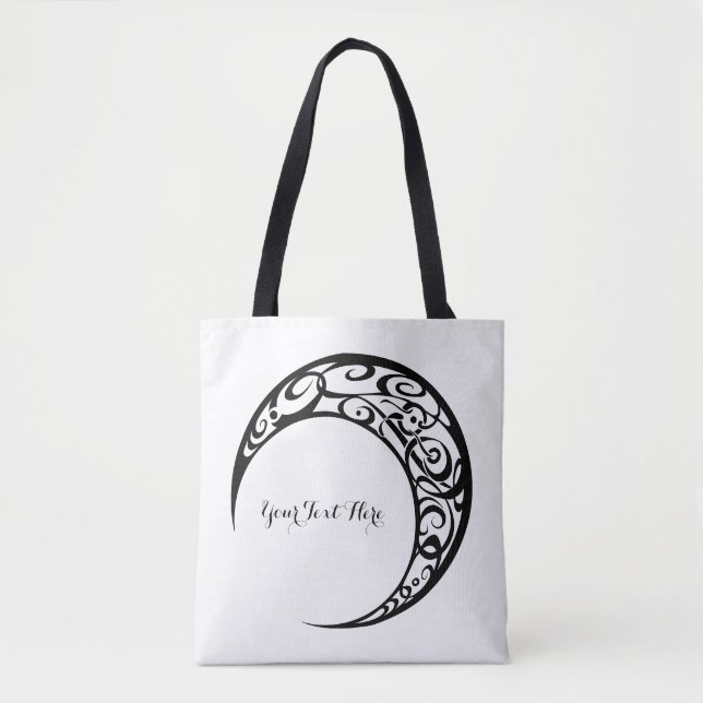 Personalized Tribal Moon Symbol Tote Bag (Front)