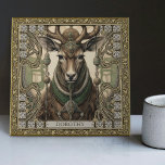Personalized Tribal Spirit Deer Altarpiece Tile<br><div class="desc">Step into the mystical realms of nature and soul with our Personalized Tribal Spirit Deer Ceramic Tile. Inspired by the harmonious interplay of happycore aesthetics and carpet punk, this ceramic tile presents a unique visual treat that bridges the ordinary and the divine. An enchanting deer, adorned with tribal jewels, graces...</div>