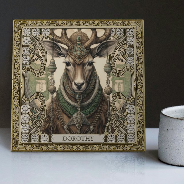 Personalized Tribal Spirit Deer Altarpiece Tile (Creator Uploaded)