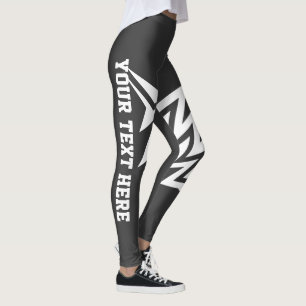 Personalized Tribal Star Design Charcol Grey Leggings