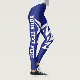 Personalized Tribal Star Design Navy Blue Leggings