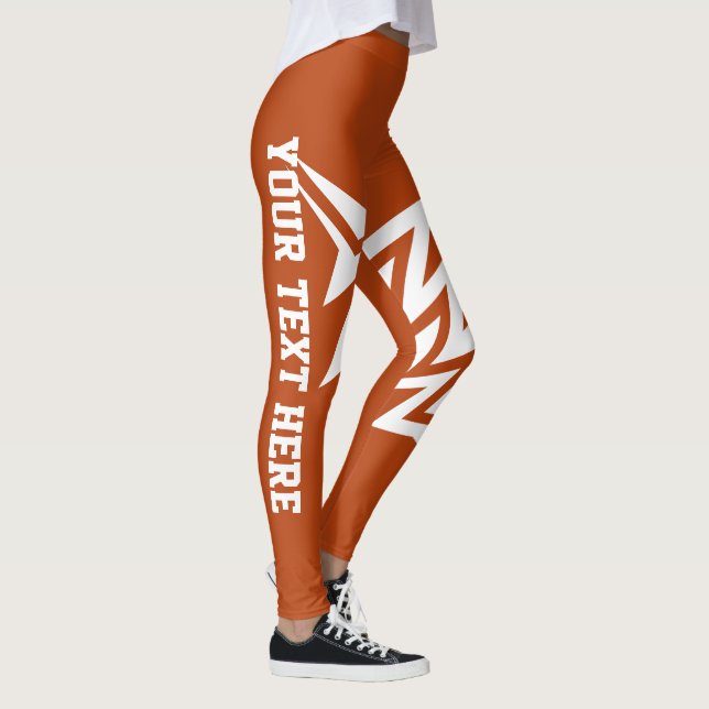Personalized Tribal Star Design Rust Orange Leggings (Right)