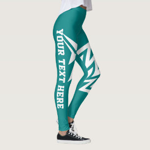 Personalized Tribal Star Design Teal Leggings