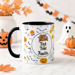 Personalized Trick or Treat Cute Halloween Mug