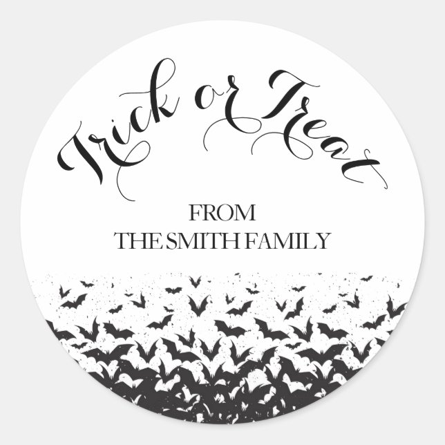 Personalized Trick or Treat Halloween Classic Round Sticker (Front)