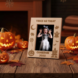 Personalized Trick Or Treat Halloween Etched Frames