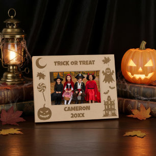 Personalized Trick Or Treat Halloween Etched Frames