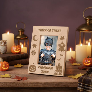Personalized Trick Or Treat Halloween Etched Frames